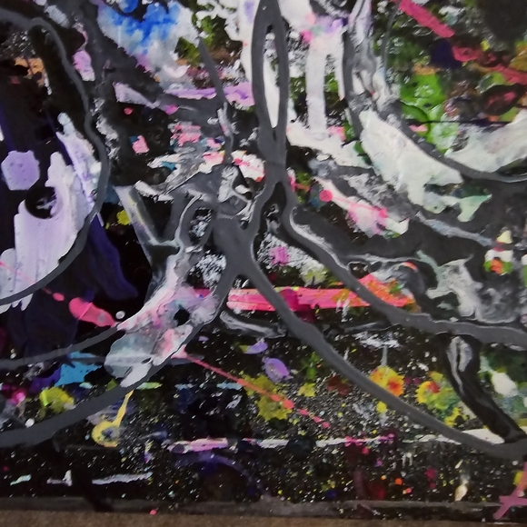 HANDCRAFTED Abstract Painting HANDPAINTED Wall Art Decor HANDMADE Color Artwork - Picture 4 of 17